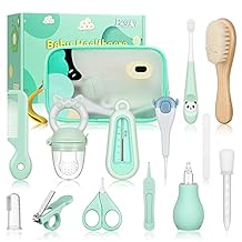 Baby Healthcare and Grooming Kit - Nursery Essentials Baby Registry Shower Gift for Newborns Infants Toddlers Boys Girls 13pcs - Green