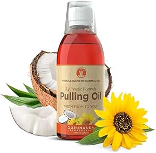 GuruNanda Oil Pulling Oil, Natural Mouthwash, Ayurvedic Blend of Coconut, Sesame, Sunflower,