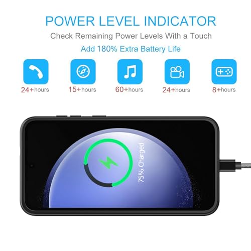 Image of Battery Case for Galaxy S23 FE, Upgraded 12000mAh Portable Protective Wireless Charging Case Compatible with Galaxy S23 FE 5G (6.4 inch) Rechargeable Extended Battery Pack Charger Case (Black)