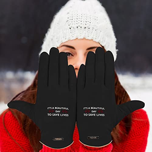 Baikutouan It's A Beautiful Day To Save Lives Women's Winter Warm Gloves Fleece Lining For Driving And Cycling #TOP4