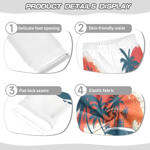 Bolaz Toddler Girls Leggings Printed Yoga Pants Leggings Cars and Palm Trees for Kids3