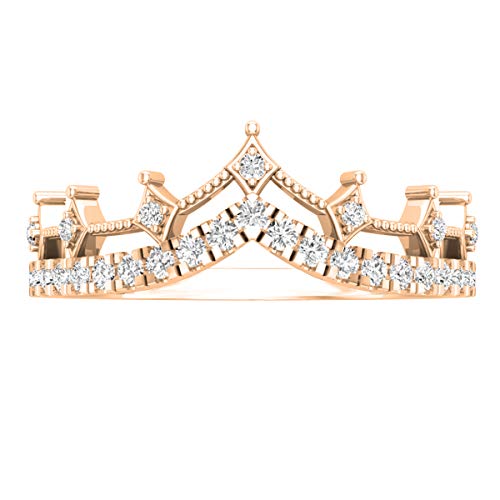 Dazzlingrock Collection 0.20 Cttw Round White Diamond Womens Chevron Wedding Band 1/5 CT, 14K Solid Gold2