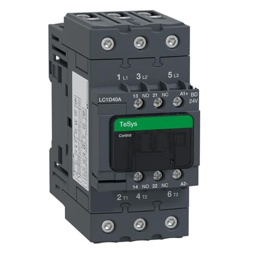 Contacteur tripolaire CA 40A doté d'une commutation rapide 24V CC référence LC1D40ABD