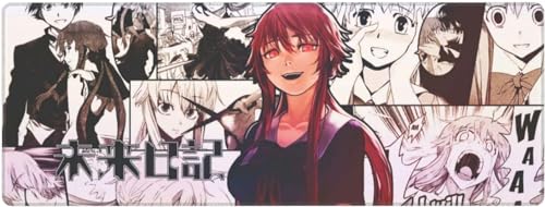 Future Diary Gasai Yuno Mouse Pad Anime Large Gaming Mouse Pad Mat Stitched Edges Ultra Thick 3 Mm Office MousePads (70cm×30cm)