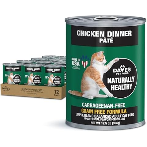 Dave's Pet Food Grain Free Wet Cat Food (Chicken), Made in USA Naturally Healthy Canned Cat Food, Added Vitamins & Minerals, Wheat & Gluten-Free, 12.5 oz Cans (Case of 12) Cover