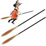 2 PCS Witch Broom-3 Section Witch Broom Costume Accessories Halloween Decor Halloween Costume Props Decoration