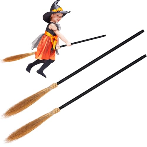 2 PCS Witch Broom-3 Section Witch Broom Costume Accessories Halloween