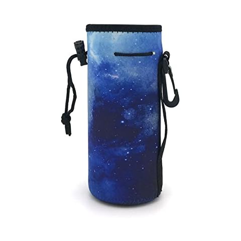 Wommty Neoprene 20Oz Insulated Water Drink Bottle Cooler Bottle Carrier Cover Sleeve Tote Bag with Carrying Handle and Plastic Backpack Hook for Outdoor Activities (Blue Sky) Cover