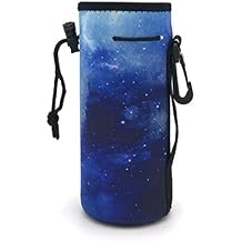 Wanty Neoprene 20 Oz Insulated Water Drink Bottle Cooler Carrier Cover Sleeve Tote Bag Pouch Holder Strap for Climbing Cycling and Running Outdoor Activities Blue Sky