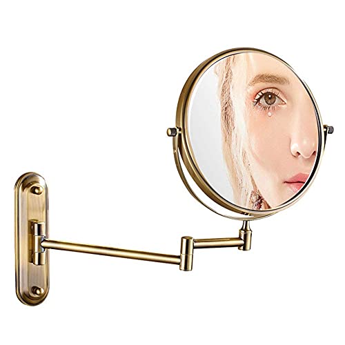 Miroir de maquillage mural chromé 8in double face rotative durable