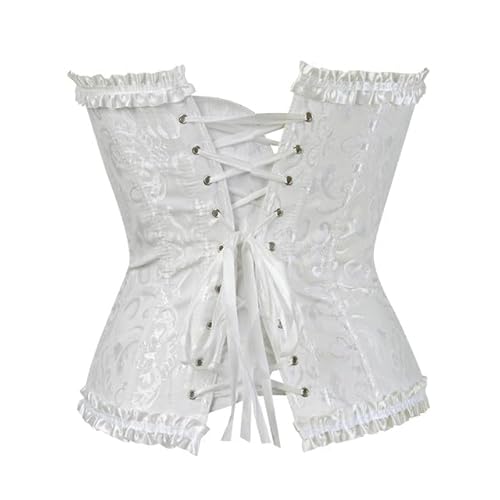 Moonight Espartilho top floral renascentista feminino com cadarço e barbatanas overbust corpete, Bra