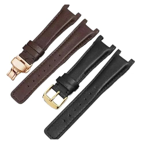 Bracelet en cuir véritable noir pour séries YA1332 YA1333