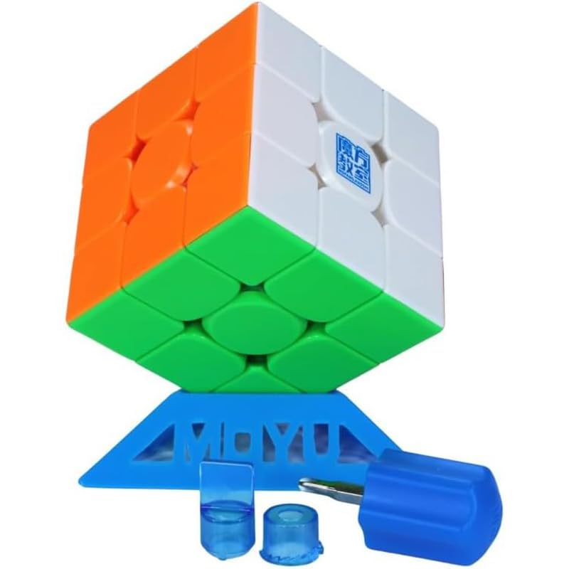 Image of HAWKISTER all ages Moyu RS3M V5 2023 Magnetic Dual Adjustment 3X3 Speed Cube With Robot Display Box, Professional 3X3X3 Puzzle Cube Stickerless RS3M V5 Magnetic Cube (Magnetic Dual Adjustment)