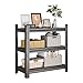 3 Tier Metal Garage Shelving Unit, 32’’ Heavy Duty Adjustable Storage Rack and Shelving Units, 600 lbs Capacity, Industrial Utility Rack Shelves for Heavy Tools and Equipment