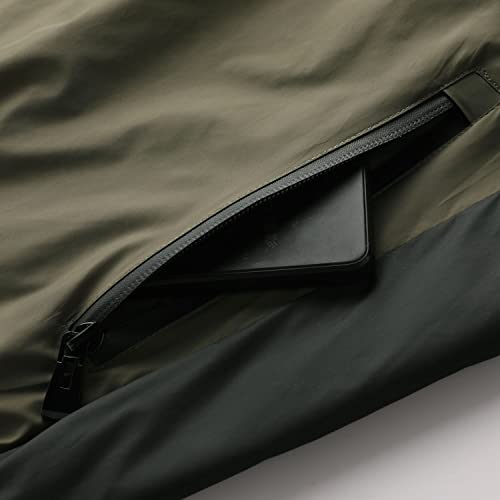 Cookfip Men's Zip Up Waterproof Rain Jacket Outdoor Lightweight Softshell Hiking Travel With Zippered Pocket (Army Green/Black, Xl) #TOP5