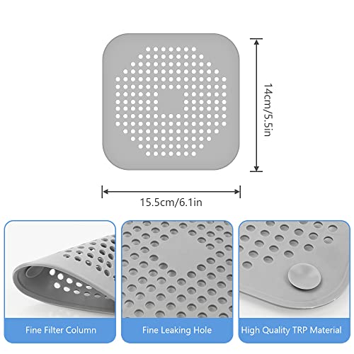 Miniatura 2 de Flintronic 4pcs Coladores De Drenaje De Silicona, Cubierta De Desagüe De Ducha, Tapón De Filtro Protector De Colador De Fregadero Plegable Con Ventosa Fuerte Para Bañera, Baño, Cocina