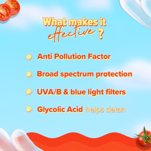 Aqualogica Detan+ Dewy Sunscreen with Cherry Tomato & Hyaluronic Acid with SPF 50 & PA++++ for Men & Women - For Normal, Dry & Combination Skin 3 Aqualogica Detan+ Dewy Sunscreen with Cherry Tomato & Hyaluronic Acid with SPF 50 & PA++++ for Men & Women - For Normal, Dry & Combination Skin - Image 3