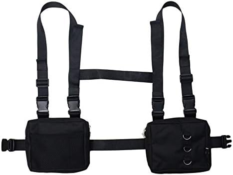 NEDVI Men Women Fashion Chest Front Bag Hip Hop Streetwear Functional Waist Packs Bag Adjustable Tactical Shoulder Bags Chest Rig Bag