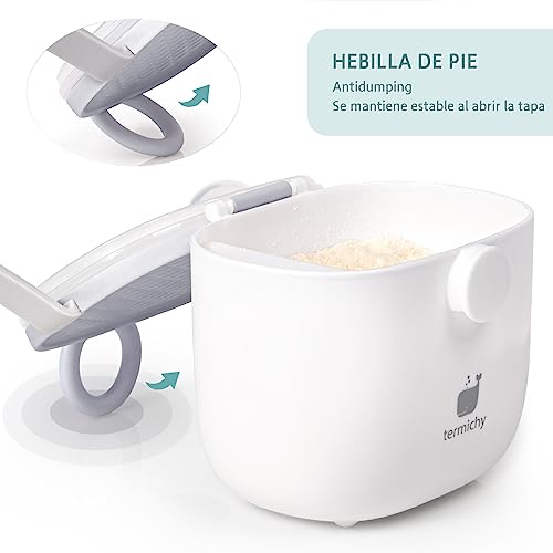 Miniatura 5 de Termichy Dispensador De Fórmula Para Bebés, Contenedor Dispensador De Fórmula Portátil Para Viajes, Actividades Al Aire Libre Para Bebés, 250g Gris, 1 Paquete