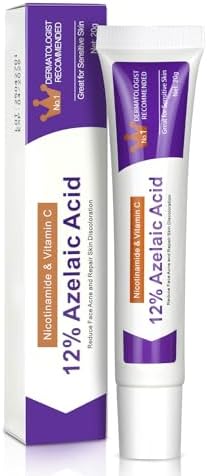Azelainsäure, 12% Azelaic Acid Serum, Azelainsäure Creme Für Alle | Hauttypen, Gegen Pickel, Hellt Pickelmale, Rosacea Gesichtspflege 20g (1PC)