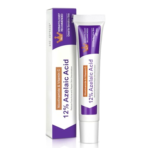 BUTBU Azelainsäure, 12% Azelaic Acid Serum, Azelainsäure Creme Für Alle Hauttypen, Gegen Pickel, Hellt Pickelmale, Rosacea Gesichtspflege 20g (1PC)