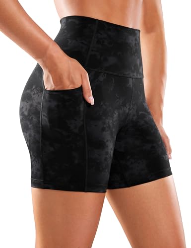Image of CRZ YOGA Biker Shorts Pockets 5 inch | Naked Feeling, Sleek, Decent Compression, Yoga, High Waisted, for Women
