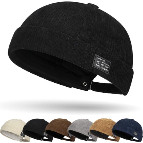 Bonnet Docker sans Visière Street décontracté Brimless Chapeau | Casquette Docker Coton Bonnet Homme bob Femme Casquette Homme Casquette sans Visiere Hat