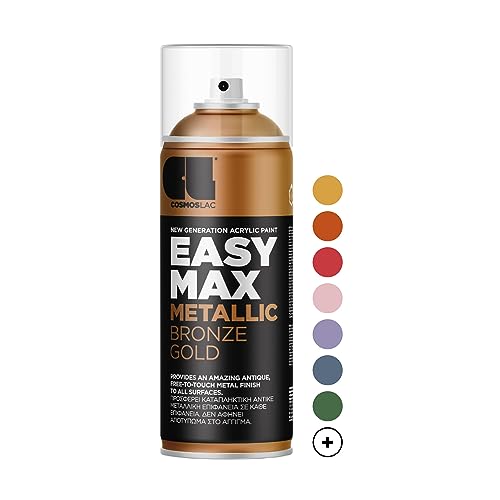 EASYMAX Sprühlack matt mit extrem hoher Deckkraft - Spraydosen Sprühfarbe DIY Lack Acryllack Spray Paint Farbspray Sprühdose Lackspray (Bronze Gold)
