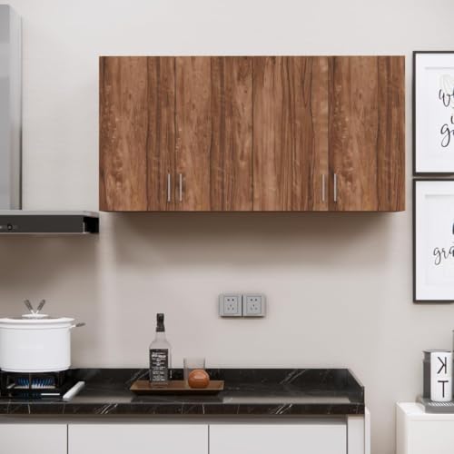 Image of Door Multipurpose Storage Cabinet & Adjustable Shelf | Space Organizer | Termites Resistance | Wall Mounted for Office, Kitchen Finish (Cochwood Brown, Door 4)