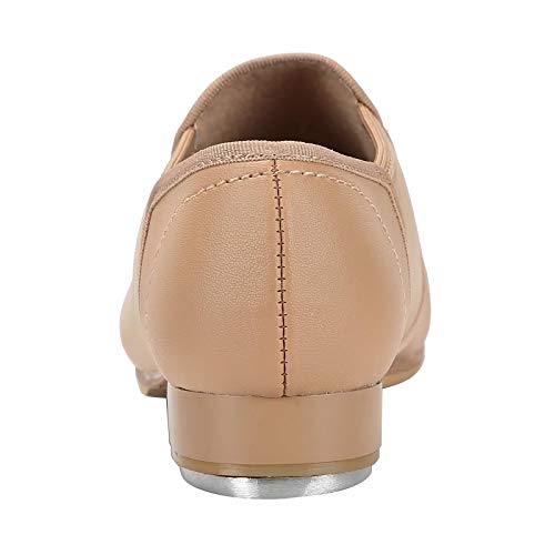 Image of Linodes PU Leather Slip On Tap Shoe Unisex Dance Shoes for Women and Men | Quality soft upper, Unisex for women men, Slip on, Rubber and EVA outsole, Clear sound, Snug fit, Breathable lining, Durable