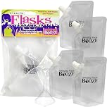 Smuggle Your Booze Soft Flasks & Funnel - 4 oz Set of 4