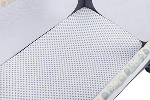 Pack N Play Sheets 2 Pack Stretchy Jersey Knit Playard Fitted Sheets Portable Mini Crib Sheets Set, Convertible Playard Mattress Cover, White And Grey, Stripes And Dots #TOP5