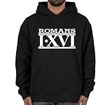 Romans 116#9 Unashamed Christian Hoodie Black XL Religious Sweatshirt XL