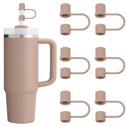 DEWJDFSC 6PCS Silicone Straw Cover Cap Compatible with Stanley 30&40 Oz Tumbler Accessories Simple Straw Toppers Reusable Caps for Stanley Cup 10mm 0.4in Straws