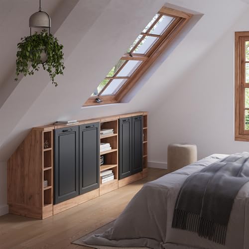 Vicco Mobile Cucina Sottotetto Antracite Country House/Oro Kraft Oak 215 Cm Set Di 5 - 2