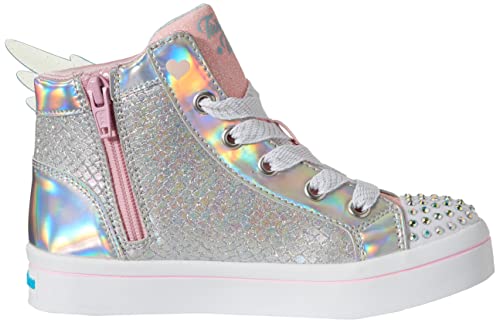 Skechers Girls Twi-Lites- Unicorn Wings Sneaker, Silver Pink, 1 Little Kid Us #TOP5