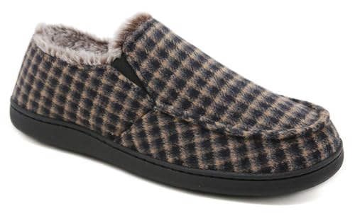 SMajong Zapatillas de Estar por Casa Hombre Invierno Cálido Pantuflas Zapatos con Antideslizante Suelo para Interior y Exterior Negro Amarillo 42 EU