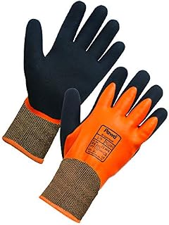 Pawa Cold Protection Winter Work Gloves Insulated Thermal Knitted Waterproof Oil Grip Gloves (Medium)