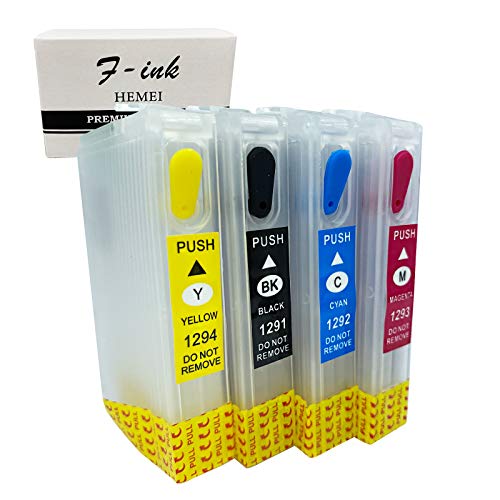 Hemei T1295   Cartucho de tinta vacíos y rellenables para impresoras Epson (4 unidades)