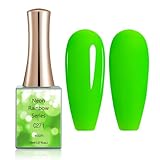 CANNI Neon Gel Nail Polish, 1 Pcs 16ml Neon Green Gel Polish Color Soak Off LED Nail Gel Polish Set Nail Art Starter Manicure Salon DIY at Home