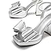 DREAM PAIRS Women's Platform Chunky Heels Fashion Bowknots High Block Square Toe Dress Sandals for Wedding Bridal Party,Size 6.5,Silver-PU,SDHS2439W