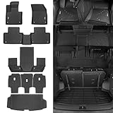NQOQN All Weather Floor Mats for Volvo XC90 Gas 2016-2025 7 Seats Floor Mats & Trunk Mat & Backrest Mats for Volvo XC90 Accessories Guard Odorless Anti-Slip Floor Liner(Not for Hybrid)
