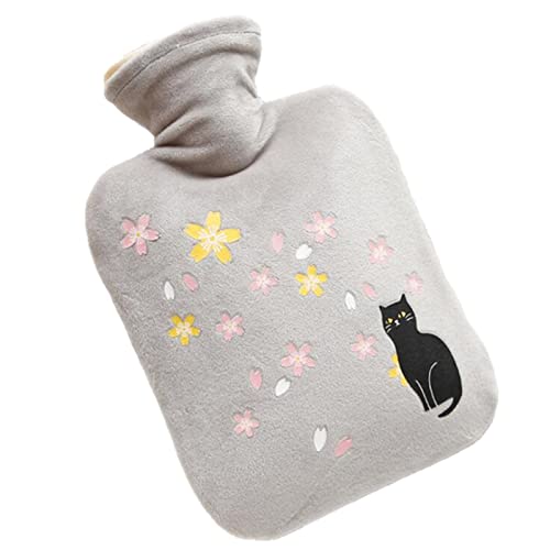 Bouillotte peluche chat 1000ml cadeau idéal pour étudiant
