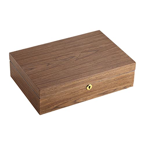 Boîte à bijoux en bois précieux écarlate grand format de haute qualité