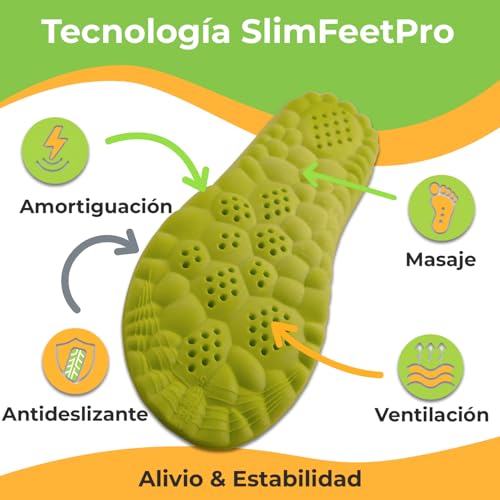 Miniatura 4 de Slim Feet Pro Plantilla Nube Confort Ortopédica Xl 41-42 Amortiguadora Y Transpirable Antideslizante Alivio Para Pies, Rodillas Y Espalda Hombre Mujer