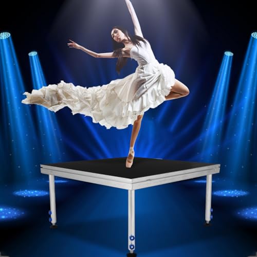 Gadpiparty Portable Stage - 4 X 4ft Aluminum Alloy Folding Stage Platform, Adjustable Height 24-40", Up to 750 Kg, Riser For Events Weddings Concerts And Performances