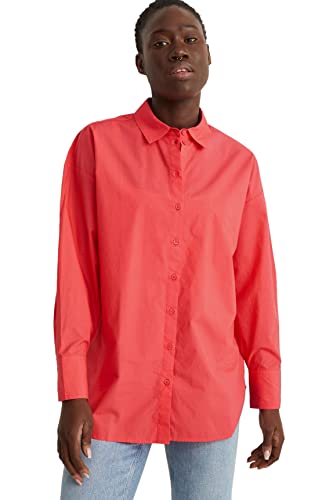 C&A Damen Bluse Unifarben pink 38