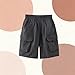 Kids Summer Cargo Shorts Casual Elastic Waist Loose Knee Length Bermuda Shorts with Flap Pockets for 2-14 Years