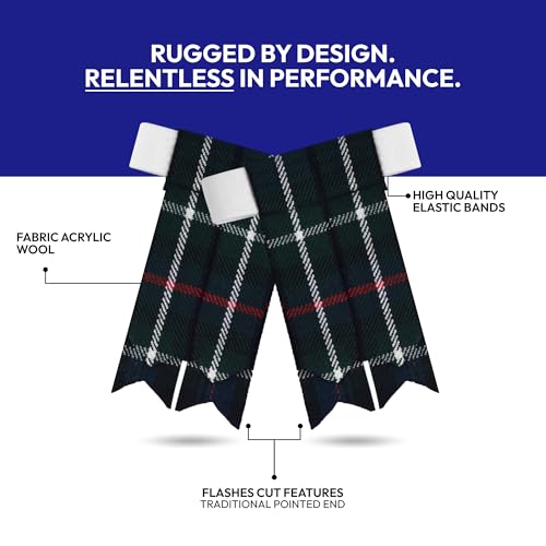 Image of Scottish Tartan Kilt Flashes with Elastic Adjusters
