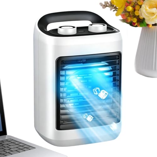 Ventilateur climatiseur portable, recharge USB, grand angle, 6 vitesses, faible bruit, mini...